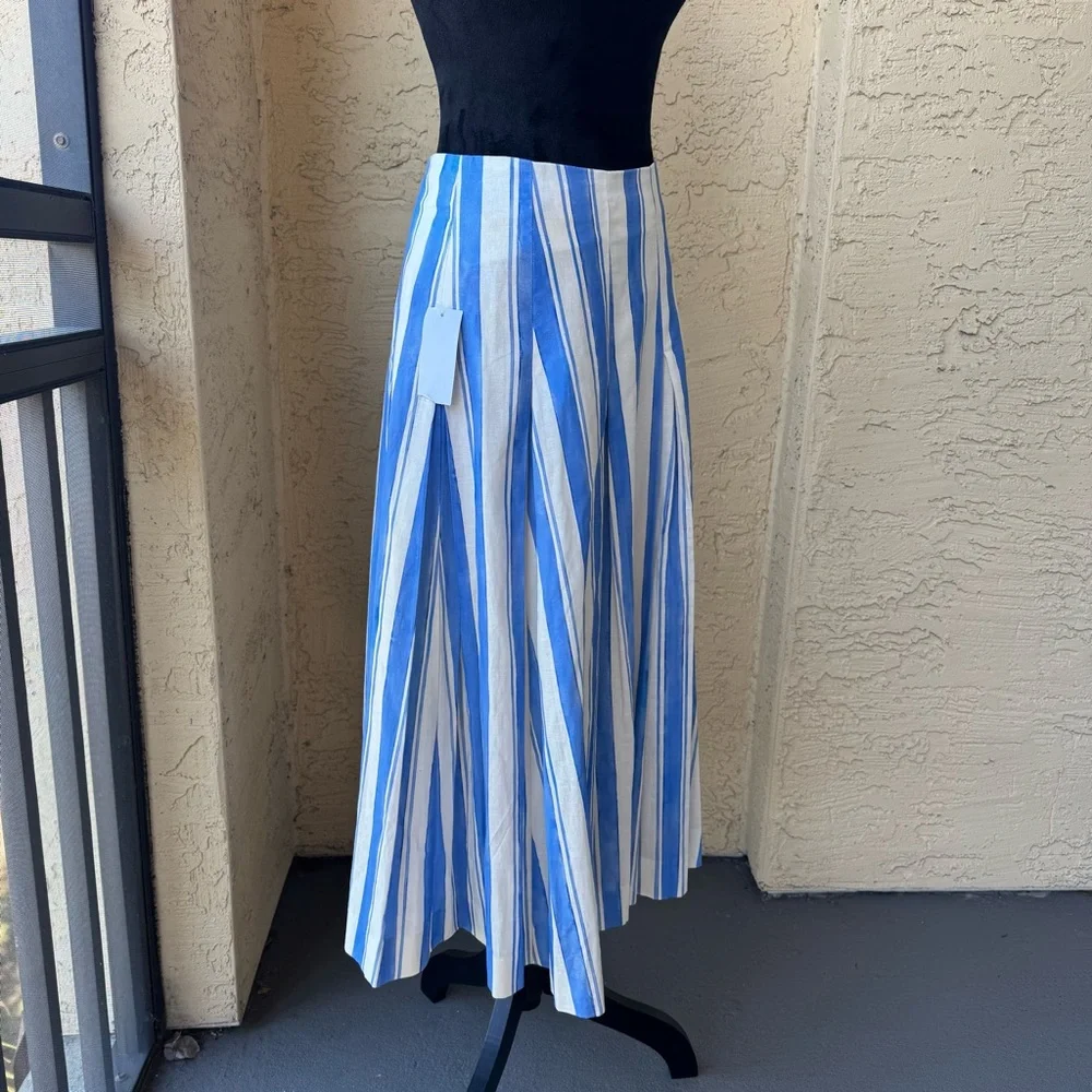 Mestiza New York Seville Midi Skirt Sz 12 Santorini Stripe Linen Blend NWT - Picture 5 of 12